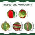 SY Super Bang Christmas Ball Ornaments 15PCS Red Green 80MM by Deal US