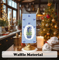 BNHJKFQZ Christmas Kitchen Towels Blue Stripes & Wreath 16x24 Set of 2 by Deal US