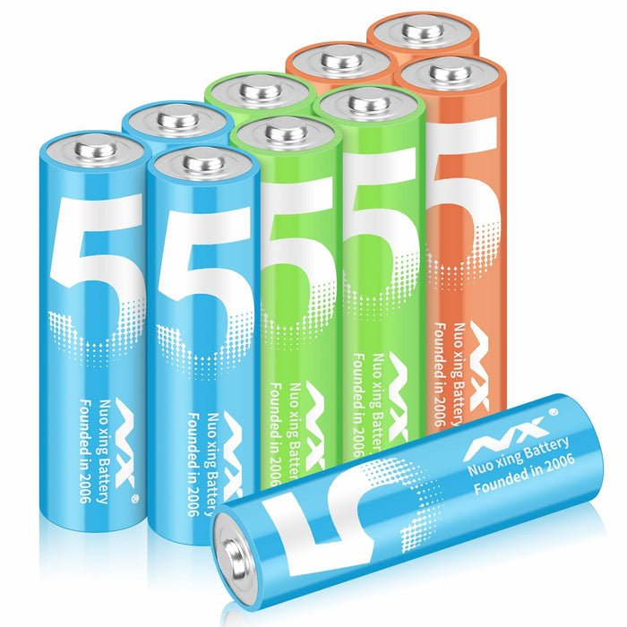 Aolcev AA 2500mAh 1.5V Alkaline Batteries 10 Pack Multicolor by Deal US