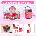 DZLHQON 2025 Kids DIY Christmas Organizer Bucket Pink Stickers Mini Toys by Deal US