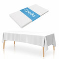 YOLCAR Disposable Tablecloths 108x54in PEVA White 2 Pack Classic Style by Deal US