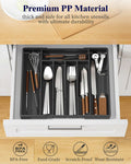 Kitsure Expandable Silverware Drawer Organizer 7Compartments Black 13.2x12.2x1.6 by Deal US