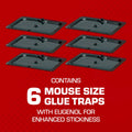 Tomcat Glue Traps Mouse Size with Eugenol for Enhanced Stickiness, 6 Count Black by Deal US
