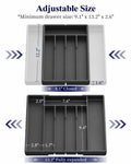Kitsure Expandable Silverware Drawer Organizer 7Compartments Black 13.2x12.2x1.6 by Deal US
