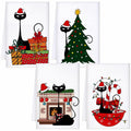 Tudomro Christmas Black Cat Kitchen Towels 16x24 4 Pcs Soft Absorbent by Deal US