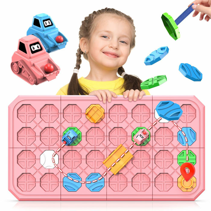 fygurso Logic Road Builder STEM Toy Puzzle Pink 32PCS Brain Teaser Game by Deal US