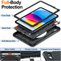 Temdan iPad Case 11th Gen 11"/10th Gen 10.9" 360° Stand Handle Strap Black by Deal US