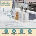 Lavatoria Silicone Countertop Tray 2 Piece Small Bathroom Vanity Organizer White by Deal US