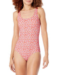 Amazon Essentials Women's One-Piece Coverage Swimsuit Pale Peach Micro Floral L by Deal US