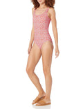 Amazon Essentials Women's One-Piece Coverage Swimsuit Pale Peach Micro Floral L by Deal US