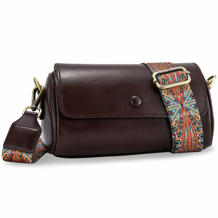 Yonami Genuine Leather Crossbody Purse Small Wine Versatile Everyday by Deal US