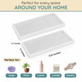 Lavatoria Silicone Countertop Tray 2 Piece Small Bathroom Vanity Organizer White by Deal US