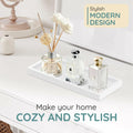 Lavatoria Silicone Countertop Tray 2 Piece Small Bathroom Vanity Organizer White by Deal US