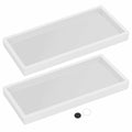 Lavatoria Silicone Countertop Tray 2 Piece Small Bathroom Vanity Organizer White by Deal US