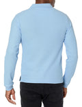 IZOD Mens Long Sleeve Pique Polo Shirt Light Blue Size 38-39 US by Deal US