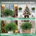 Dushle Norfolk Pine Branches 18in Artificial Greenery Stems 6 Count Green by Deal US