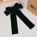 Miroksh Velvet Ribbon Hair Bows Clips Dark Green 2pcs 5.5 Inch by Deal US