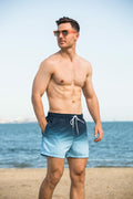 MADHERO Mens Swim Trunks 3 Inch Navy Light Blue Size XL by Deal US