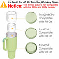 Ukulork Silicone Ice Cube Tray 3 Pcs Green Cylinder Mold 40Oz with Lid by Deal US