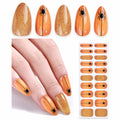 HBGAYLYH Halloween Semi Cured Gel Nail Stickers Orange Spider 20 Pieces by Deal US