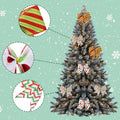 PEMIDA 12 Pcs Wave Stripe Christmas Bows 5 Inch Red Green Dots by Deal US