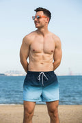 MADHERO Mens Swim Trunks 3 Inch Navy Light Blue Size XL by Deal US