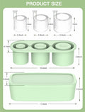 Ukulork Silicone Ice Cube Tray 3 Pcs Green Cylinder Mold 40Oz with Lid by Deal US