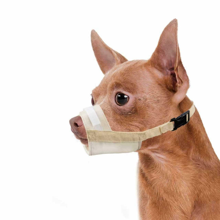 Herrypiggy Dog Muzzle Oxford Breathable Mouth Cover Khaki Size XXS by Deal US