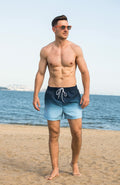 MADHERO Mens Swim Trunks 3 Inch Navy Light Blue Size XL by Deal US
