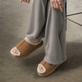 QXV Women's Slide Sandal Open-Toe Slip-On Brown Size 8 by Deal US