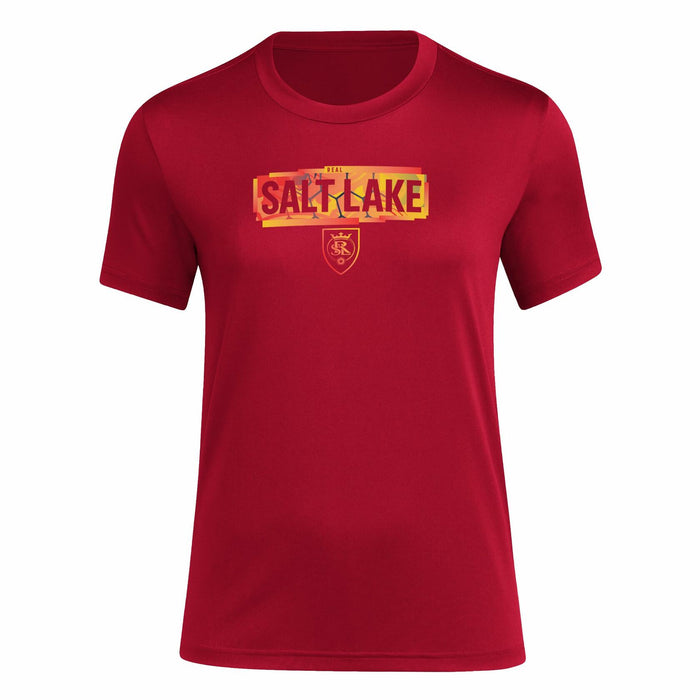 adidas Women Real Salt Lake Pre-Game T-Shirt Team Victory Red XL Tall by Deal US