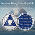 Recovery Triangle Sobriety Coin Silver Roman Numeral Size 1-40 NA AA by Deal US