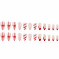 TANYOOTO Christmas Press On Nails Medium Almond Multicolor Snowflakes Bow by Deal US