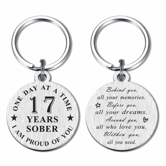 Alotozo 17 Year Sobriety Keychain AA Recovery Gift Men Women by Deal US