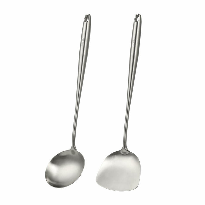 Generic Wok Spatula Set 17in 304 Stainless Steel Silver Asian Style by Deal US