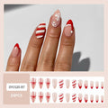 TANYOOTO Christmas Press On Nails Medium Almond Multicolor Snowflakes Bow by Deal US