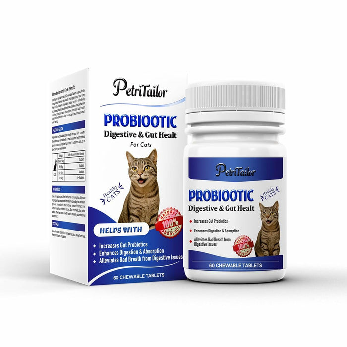 PetriTailor Probiotics for Cats Digestive Enzymes Prebiotics Gut Immune Support by Deal US