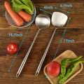 Generic Wok Spatula Set 17in 304 Stainless Steel Silver Asian Style by Deal US