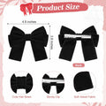 Aileam 2PCS Velvet Hair Bows Ribbon Clips Black Beige Alligator Clips by Deal US