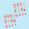 TANYOOTO Christmas Press On Nails Medium Almond Multicolor Snowflakes Bow by Deal US