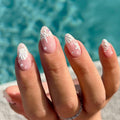 HPYFOI Beach Press On Nails Medium Almond 3D Starfish Shell Design 24 Pcs by Deal US