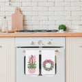 SPBL&L Chinoiserie Christmas Kitchen Towels Pink Bow Tree 16x24 Set of 2 by Deal US