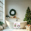 SPBL&L Chinoiserie Christmas Kitchen Towels Pink Bow Tree 16x24 Set of 2 by Deal US