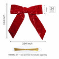 LaRibbons 24 Pcs Red Crinkled Velvet Bows 3.94x3.94 Vintage 1" Wide by Deal US