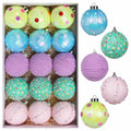 SY Super Bang 15PCS Christmas Ornaments Set 8CM Macaroon Colorful Plastic by Deal US
