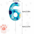 FUNCANDLE Blue Dog Paw Print Birthday Candle Number 2 Size 2 Blue by Deal US