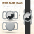 Turtle Den Airtag Dog Collar Holder Waterproof Rubber 2 Pack White by Deal US