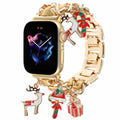 REALSIGN Metal Apple Watch Band Cuban Chain Christmas Bell Gold 42-45mm by Deal US