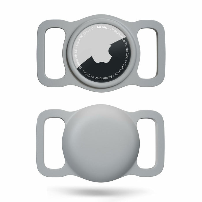 Turtle Den Airtag Dog Collar Holder Waterproof Rubber 2 Pack White by Deal US