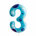 FUNCANDLE Blue Dog Paw Print Birthday Candle Number 2 Size 2 Blue by Deal US